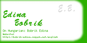 edina bobrik business card